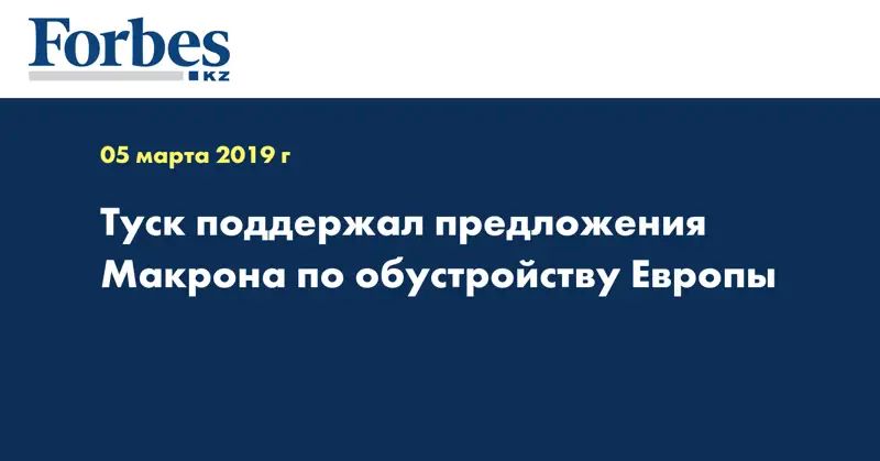 Туск поддержал предложения Макрона по обустройству Европы