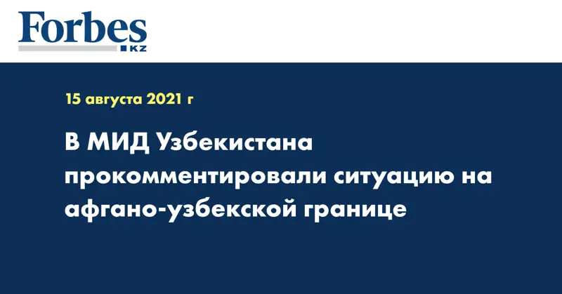 В МИД Узбекистана прокомментировали ситуацию на афгано-узбекской границе