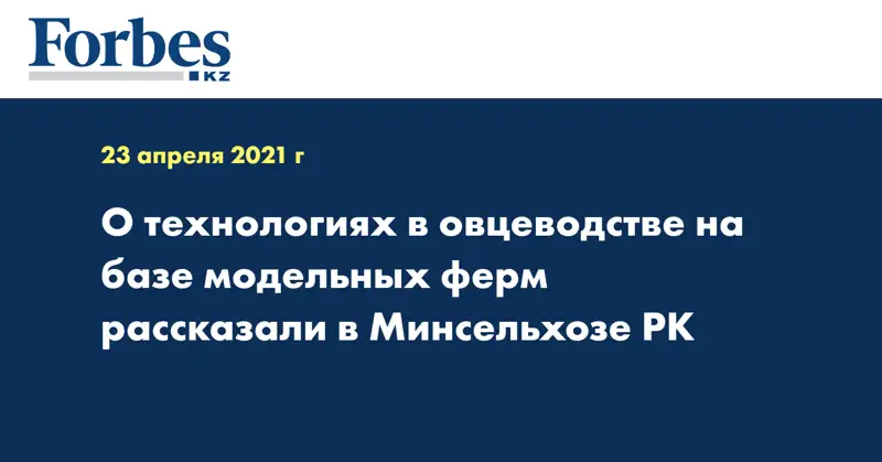 О технологиях в овцеводстве на базе модельных ферм рассказали в Минсельхозе РК