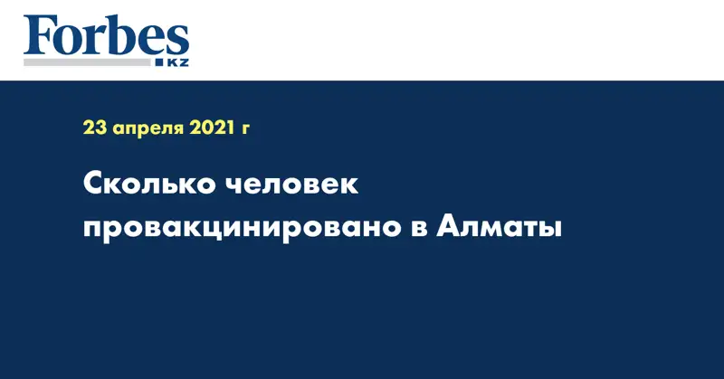 Сколько человек провакцинировано в Алматы