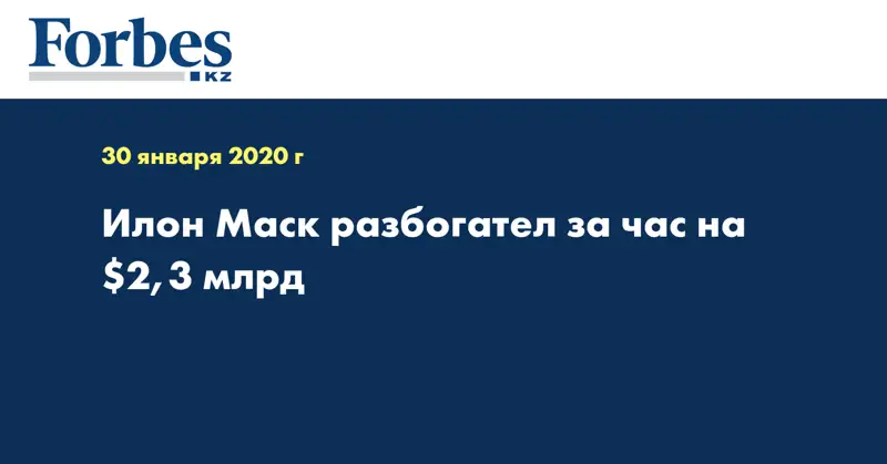 Илон Маск разбогател за час на $2,3 млрд
