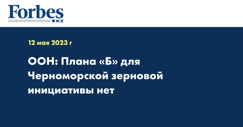 ООН: Плана «Б» для Черноморской зерновой инициативы нет