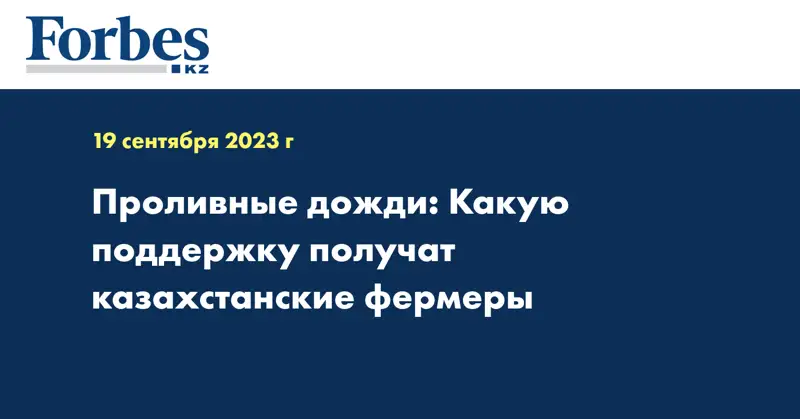 Проливные дожди: Какую поддержку получат казахстанские фермеры 