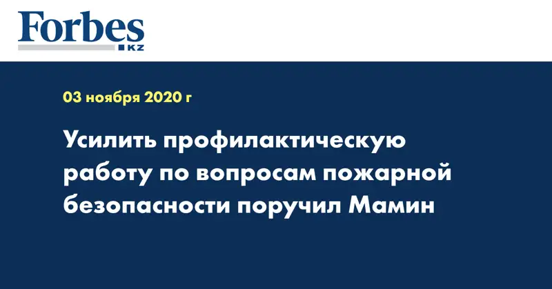 Усилить профилактическую работу по вопросам пожарной безопасности поручил Мамин