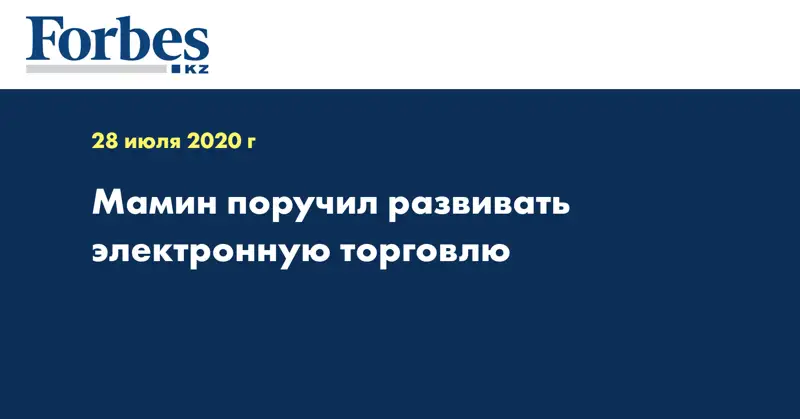 Мамин поручил развивать электронную торговлю
