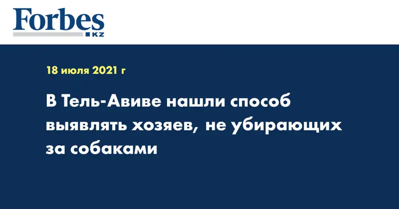 В Тель-Авиве нашли способ выявлять хозяев, не убирающих за собаками