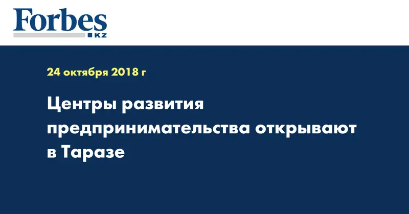 Центры развития предпринимательства открывают в Таразе