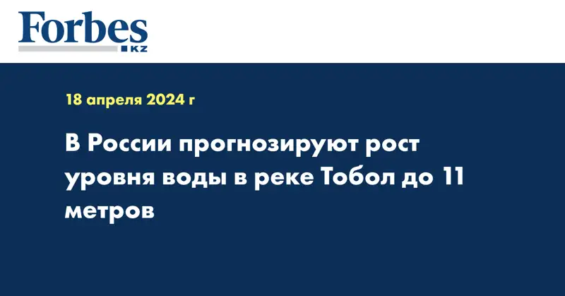 В России прогнозируют рост уровня воды в реке Тобол до 11 метров