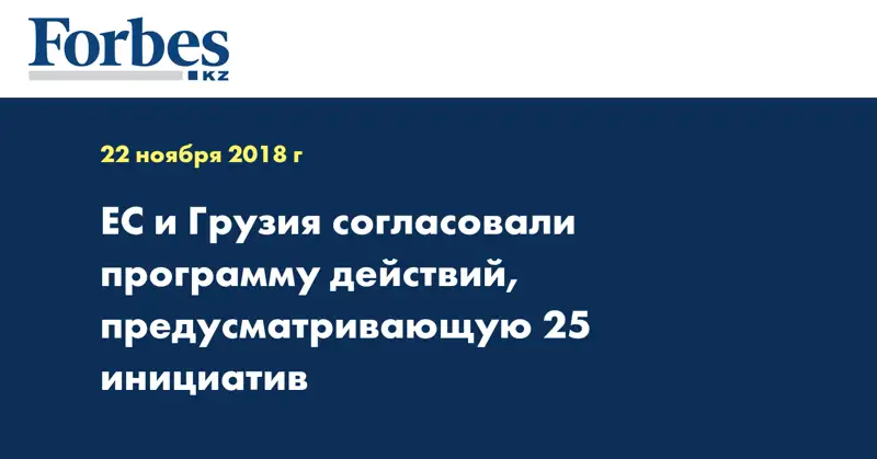 ЕС и Грузия согласовали программу действий, предусматривающую 25 инициатив