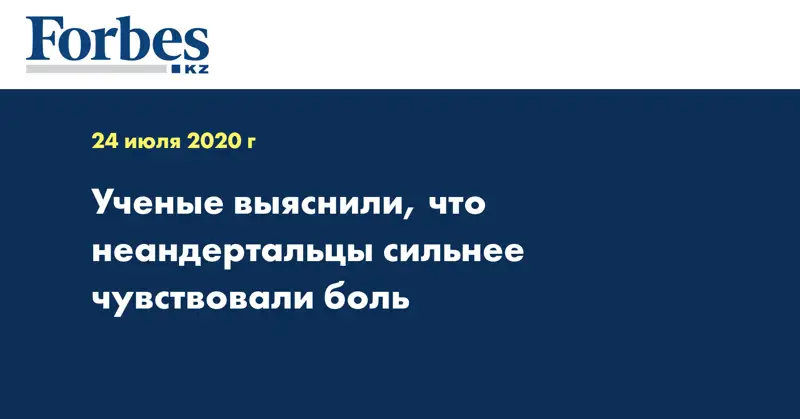Ученые выяснили, что неандертальцы сильнее чувствовали боль