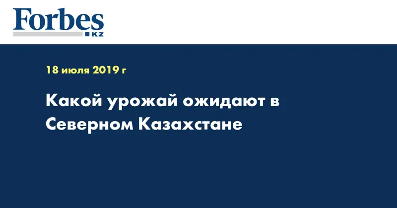 Какой урожай ожидают в Северном Казахстане