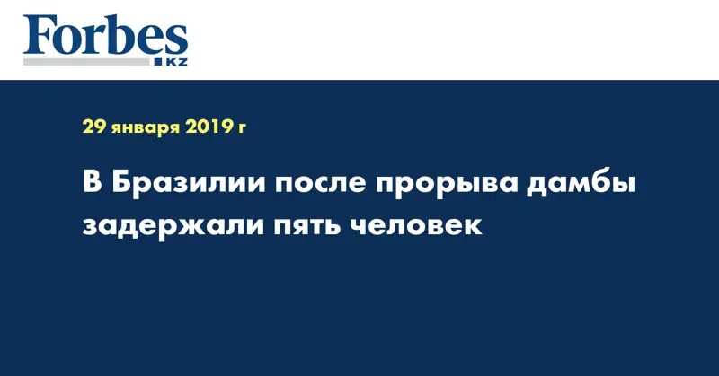 В Бразилии после прорыва дамбы задержали пять человек