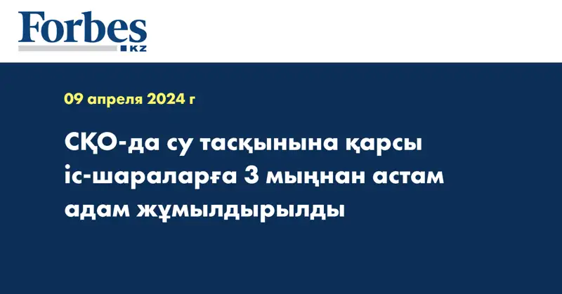 СҚО-да су тасқынына қарсы іс-шараларға 3 мыңнан астам адам жұмылдырылды