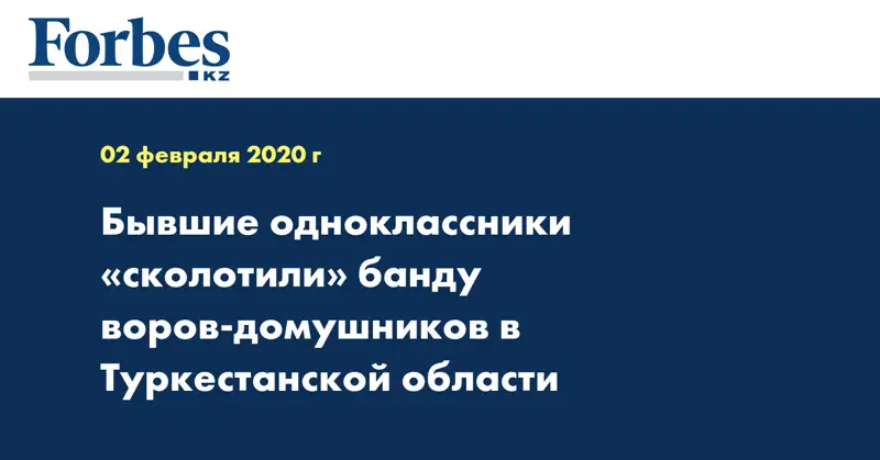 Бывшие одноклассники «сколотили» банду воров-домушников в Туркестанской области 