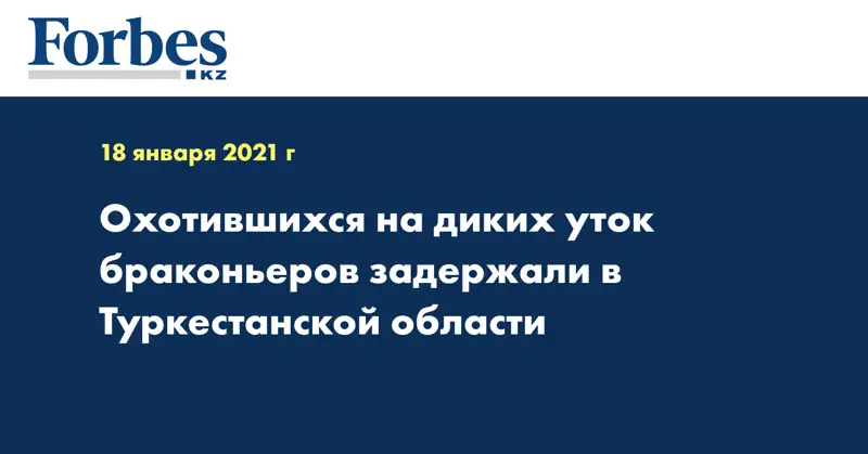  Охотившихся на диких уток браконьеров задержали в Туркестанской области