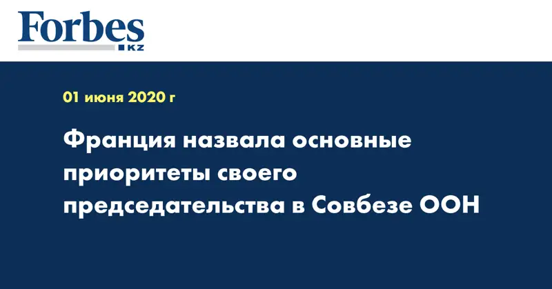 Франция назвала основные приоритеты своего председательства в Совбезе ООН