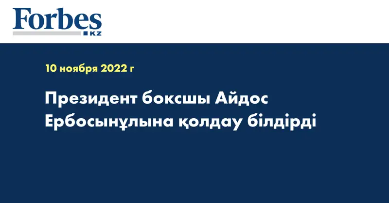 Президент боксшы Айдос Ербосынұлына қолдау білдірді