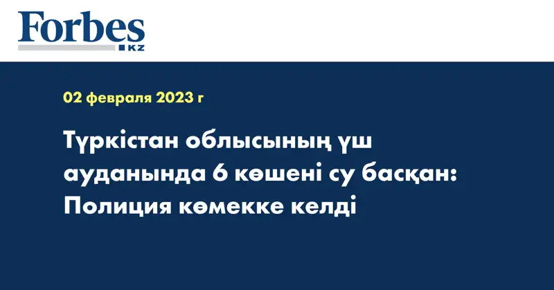 Түркістан облысының үш ауданында 6 көшені су басқан: Полиция көмекке келді