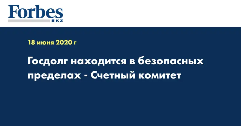 Госдолг находится в безопасных пределах - Счетный комитет