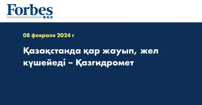 Қазақстанда қар жауып, жел күшейеді – Қазгидромет