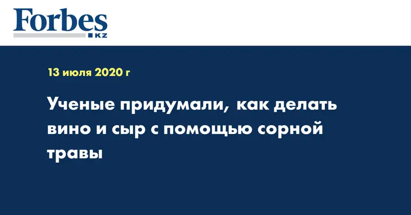 Ученые придумали, как делать вино и сыр с помощью сорной травы