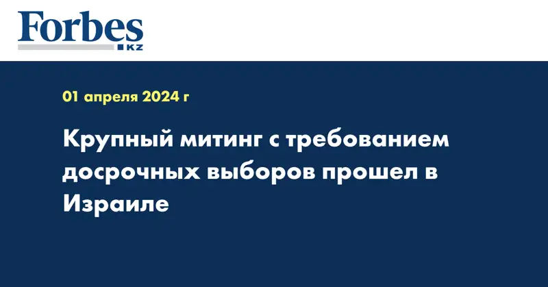 Крупный митинг с требованием досрочных выборов прошел в Израиле