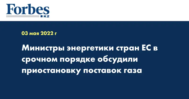 Министры энергетики стран ЕС в срочном порядке обсудили приостановку поставок газа