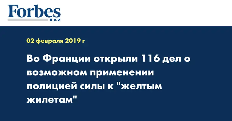 Во Франции открыли 116 дел о возможном применении полицией силы к 