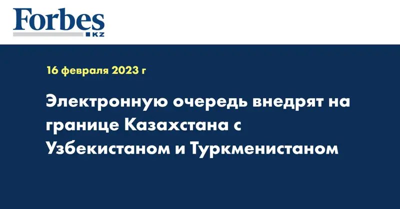 Электронную очередь внедрят на границе Казахстана с Узбекистаном и Туркменистаном