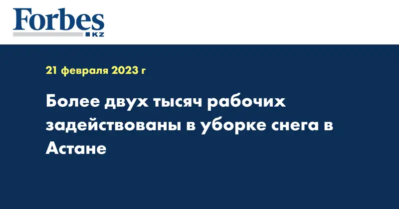 Более двух тысяч рабочих задействованы в уборке снега в Астане