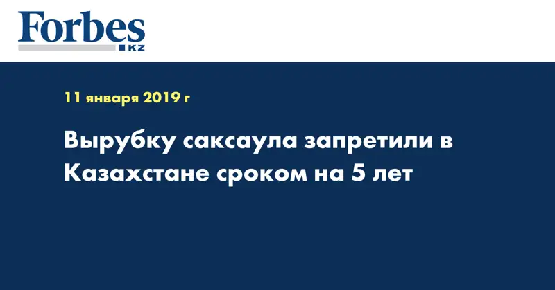 Вырубку саксаула запретили в Казахстане сроком на 5 лет