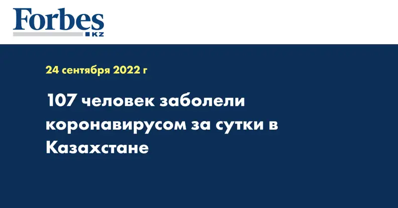 107 человек заболели коронавирусом за сутки в Казахстане