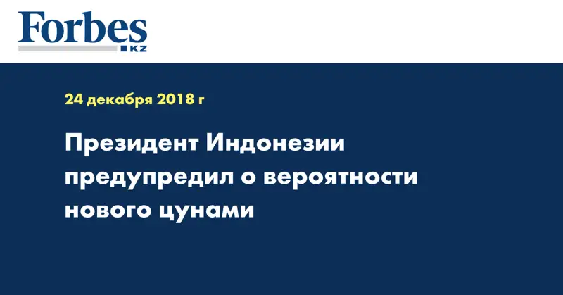 Президент Индонезии предупредил о вероятности нового цунами