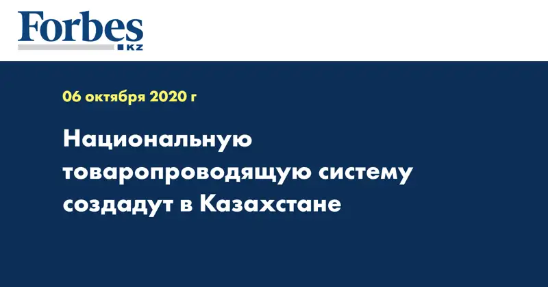 Национальную товаропроводящую систему создадут в Казахстане