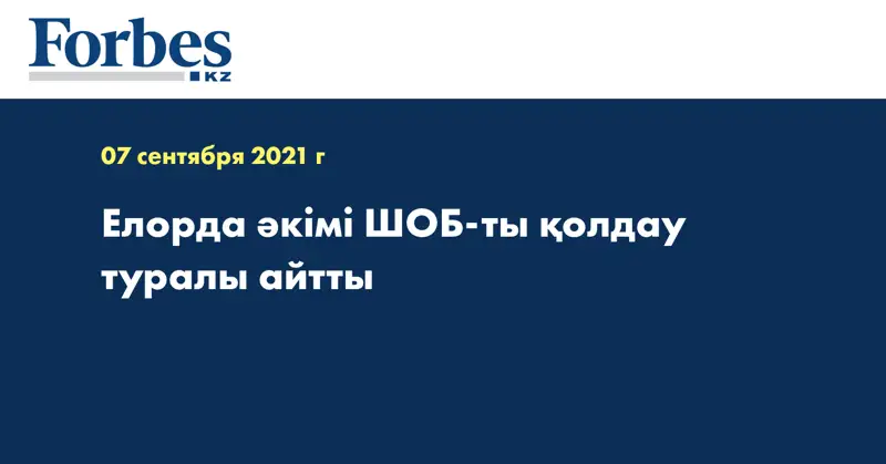 Елорда әкімі ШОБ-ты қолдау туралы айтты