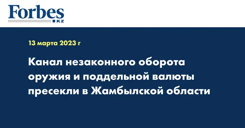 Канал незаконного оборота оружия и поддельной валюты пресекли в Жамбылской области