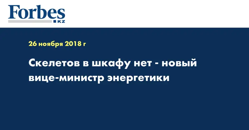 Скелетов в шкафу нет - новый вице-министр энергетики