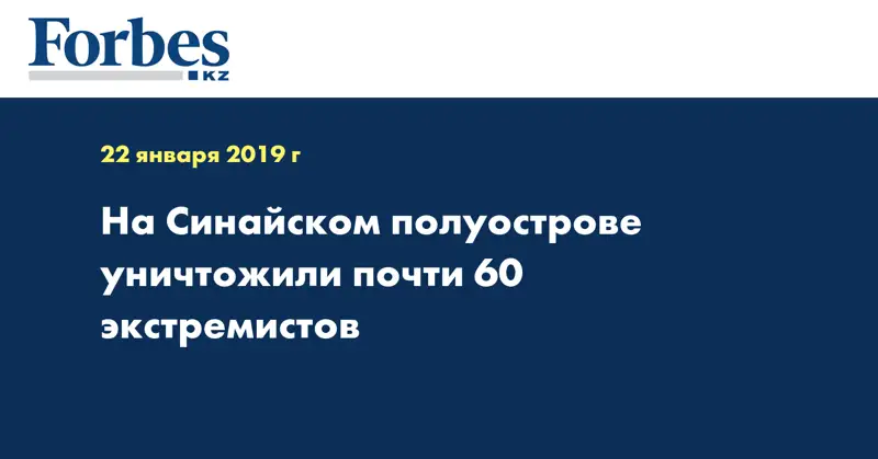 На Синайском полуострове уничтожили почти 60 экстремистов