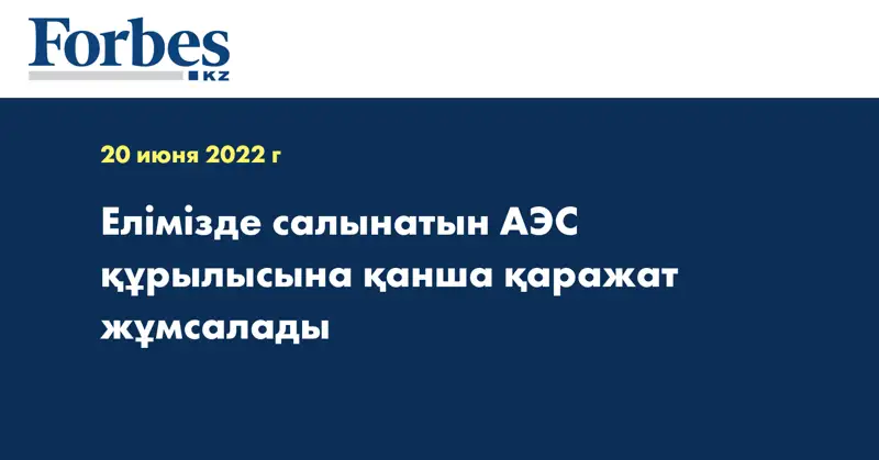 Елімізде салынатын АЭС құрылысына қанша қаражат жұмсалады
