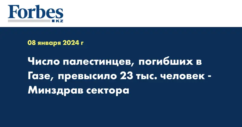 Число палестинцев, погибших в секторе Газа, превысило 23 тыс. человек