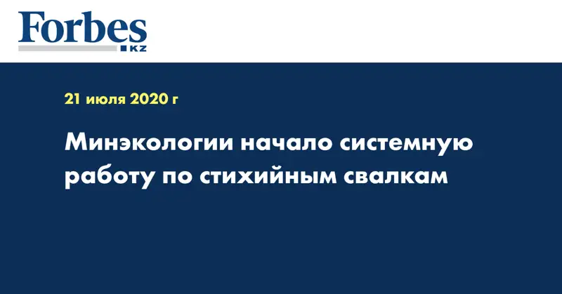 Минэкологии начало системную работу по стихийным свалкам
