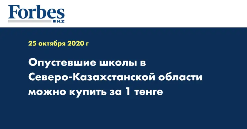 Опустевшие школы в Северо-Казахстанской области можно купить за 1 тенге