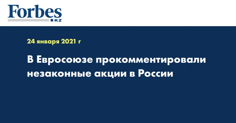 В Евросоюзе прокомментировали незаконные акции в России