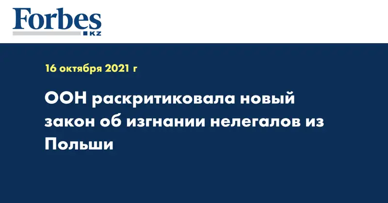 ООН раскритиковала новый закон об изгнании нелегалов из Польши