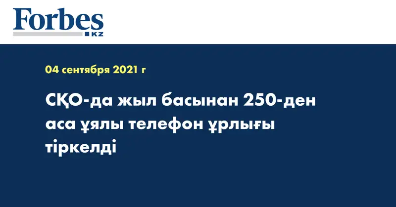 СҚО-да жыл басынан 250-ден аса ұялы телефон ұрлығы тіркелді