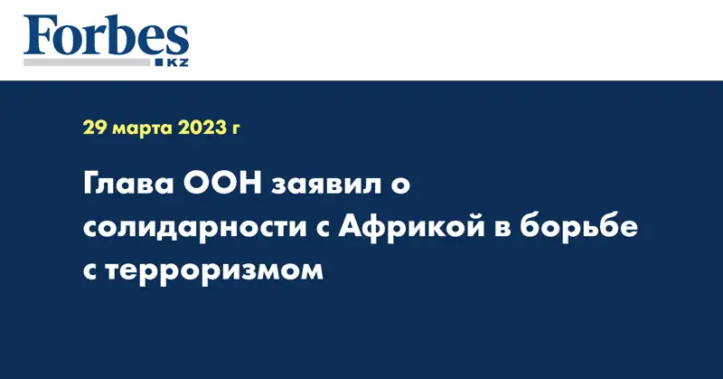 Глава ООН заявил о солидарности с Африкой в борьбе с терроризмом