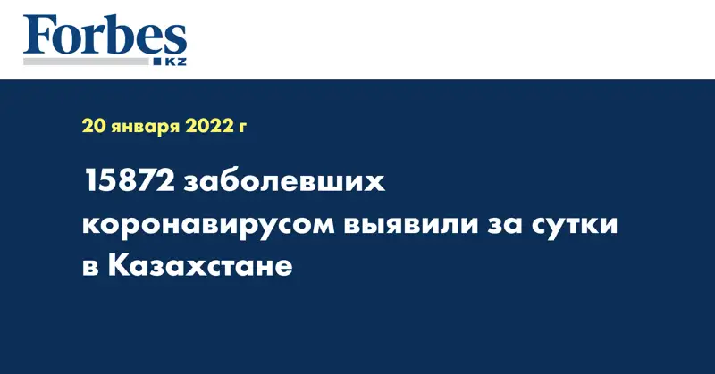 15872 заболевших коронавирусом выявили за сутки в Казахстане