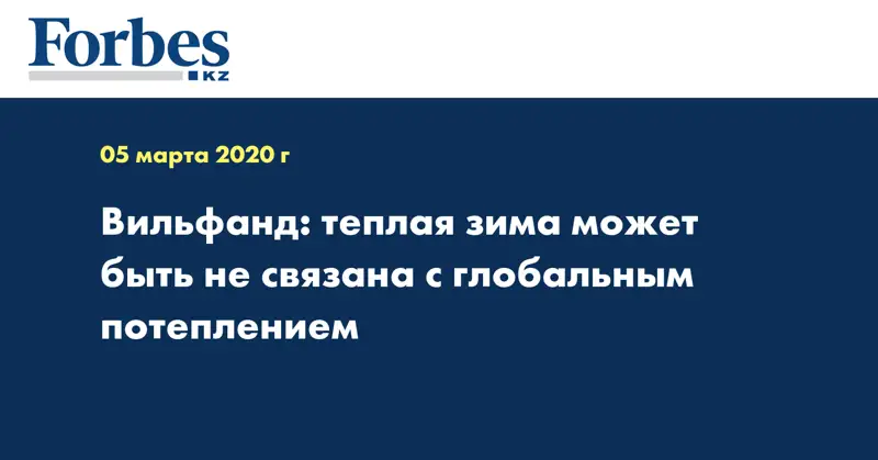 Вильфанд: теплая зима может быть не связана с глобальным потеплением