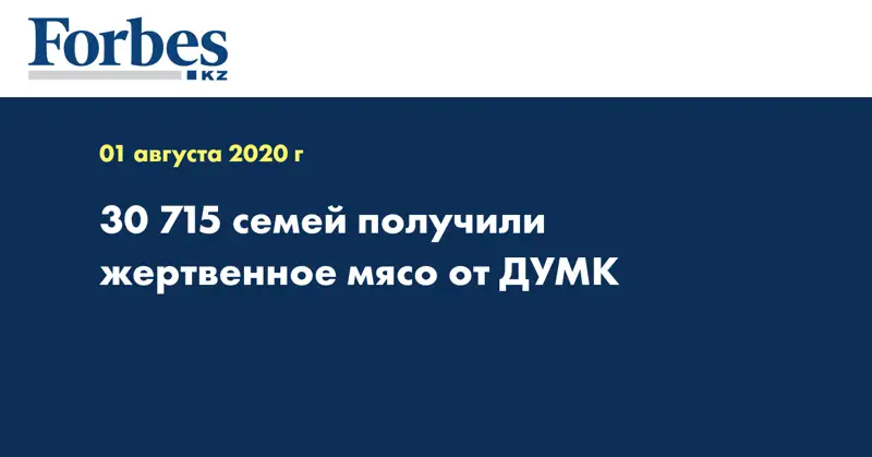30 715 семей получили жертвенное мясо от ДУМК 