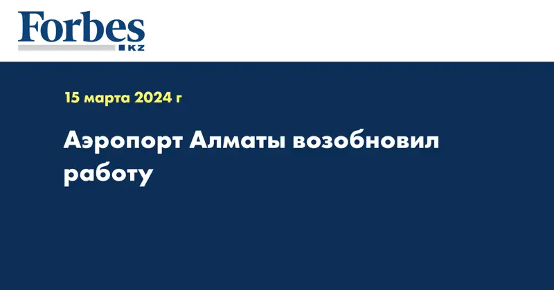 Аэропорт Алматы возобновил работу